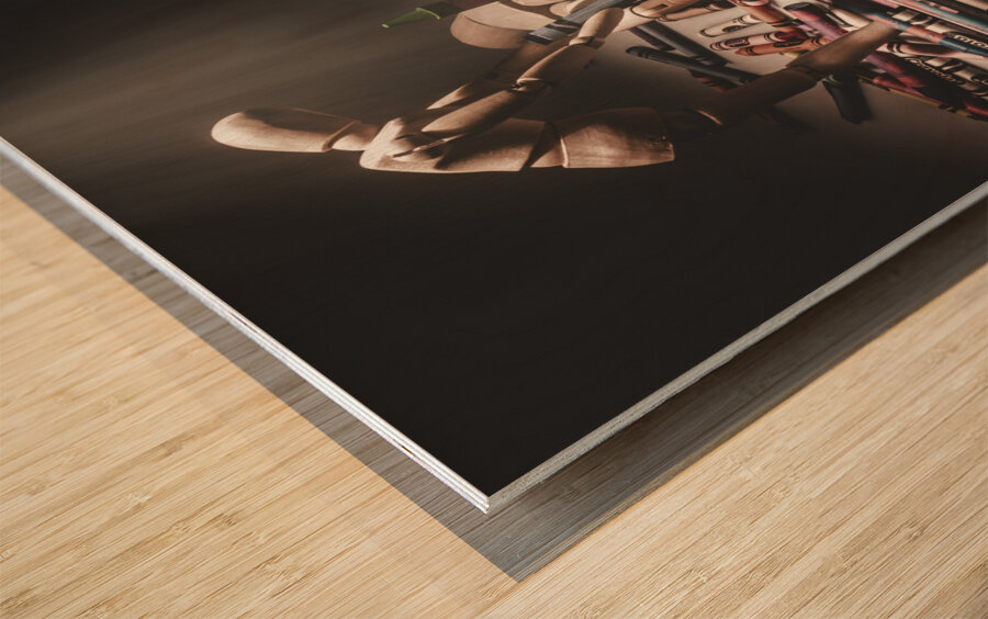 When the artists away the puppets will play Wood print