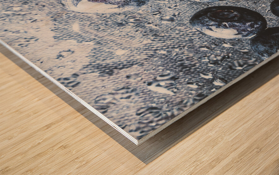 Deepest blacks are blue Wood print