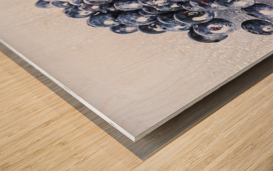 Blueberry bunch Wood print