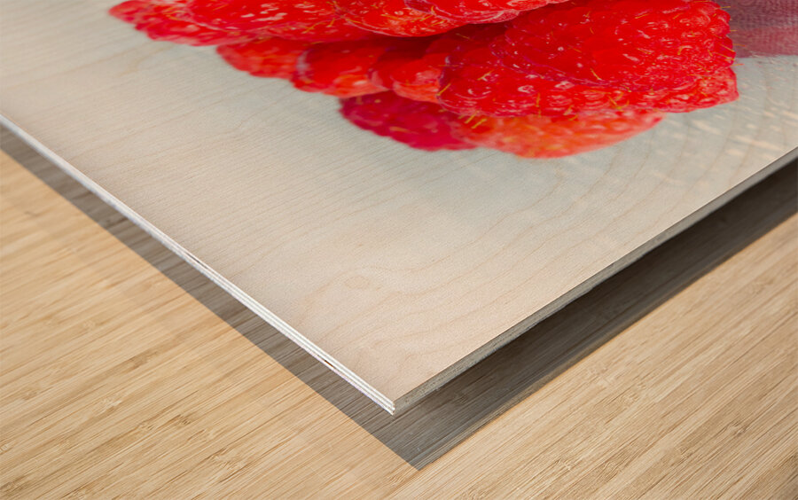 Still life raspberries Wood print