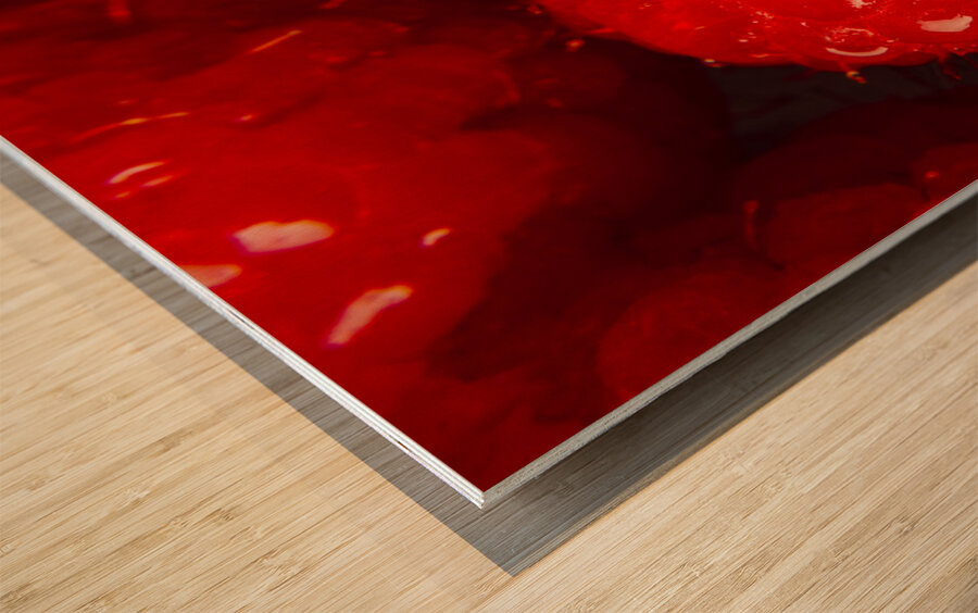 Raspberry macro Wood print