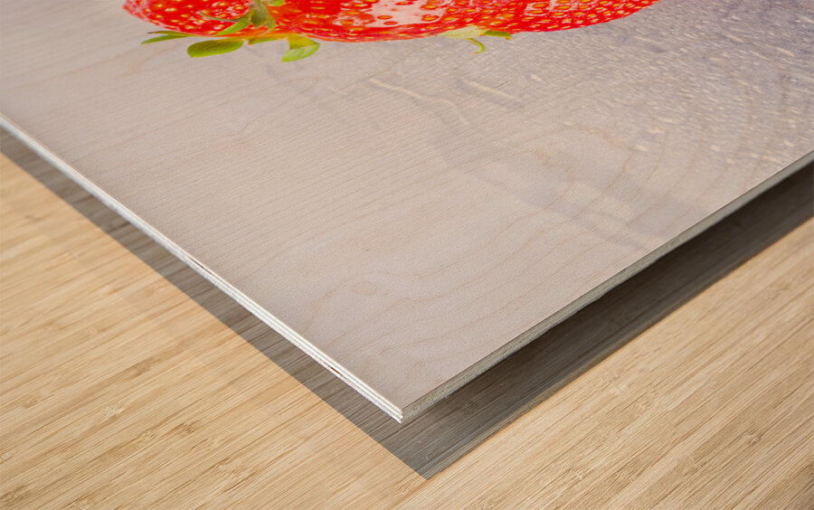 Strawberry stack Wood print