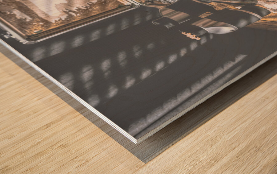 Clues in the study Wood print