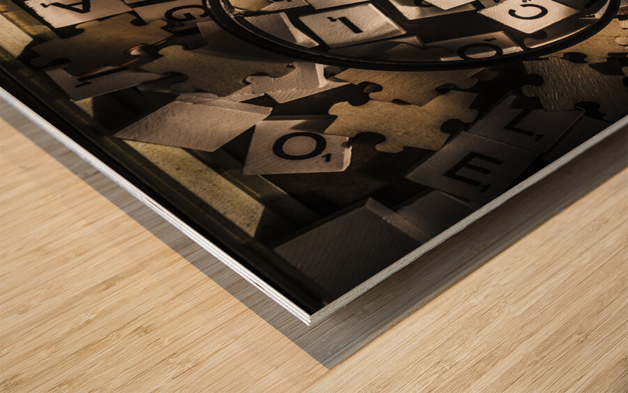 Search for clues Wood print