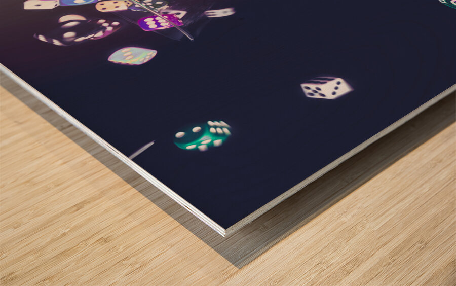 Neon roll Wood print