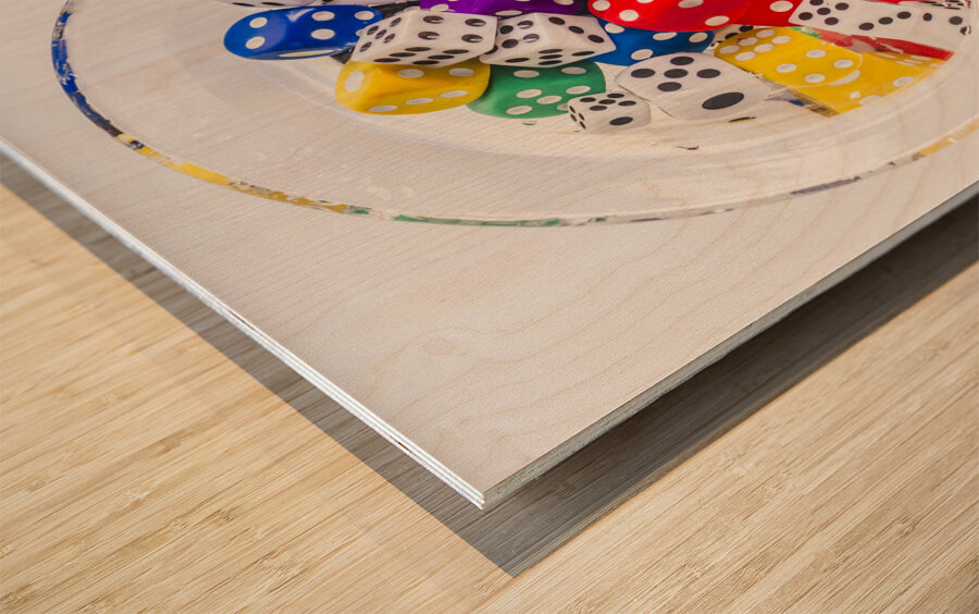 Squares and rounds Wood print