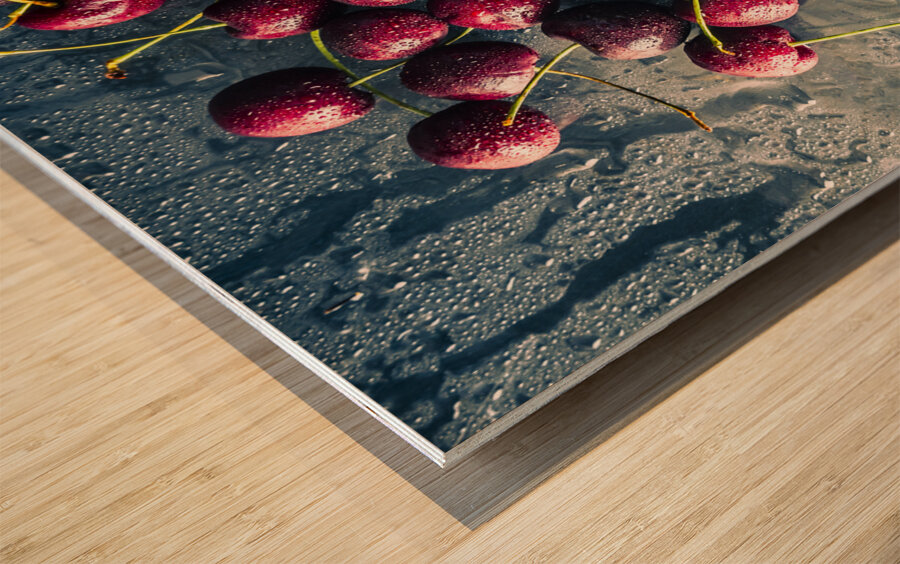 Chilled cherries Wood print