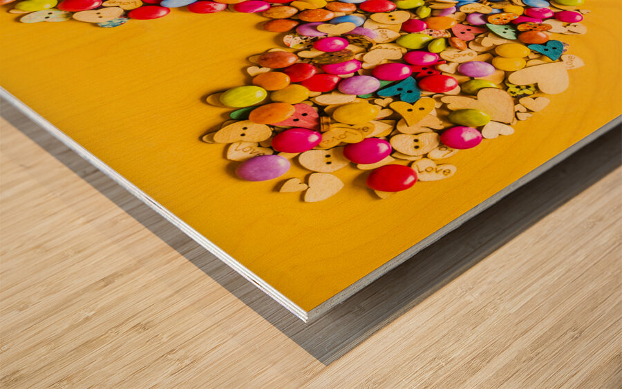 Sweet Hearts Wood print