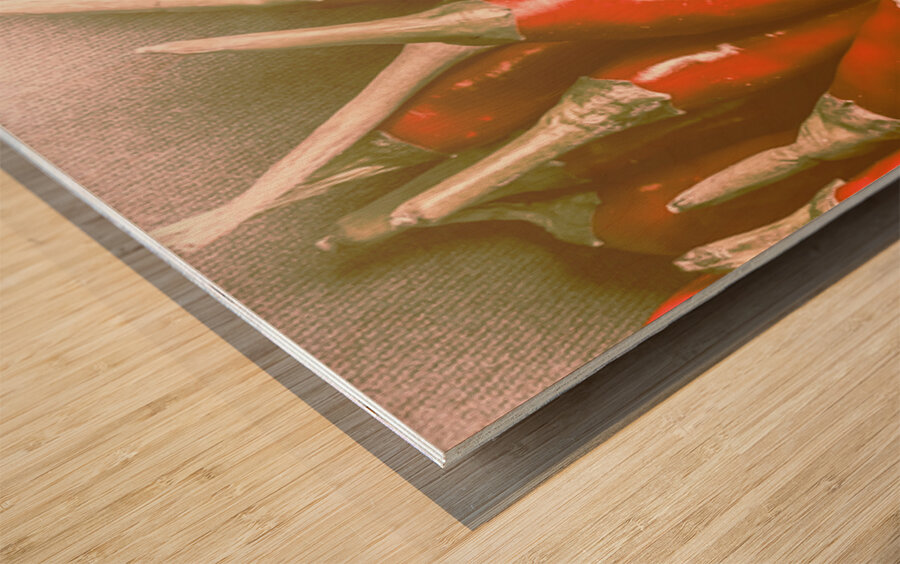 Prepper peppers Wood print