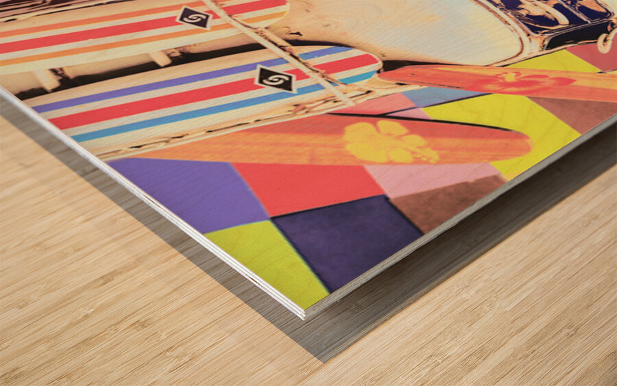 Boarding Bus Wood print