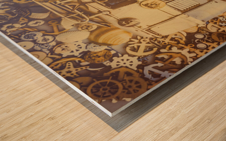 Coastal Charm Camper Wood print