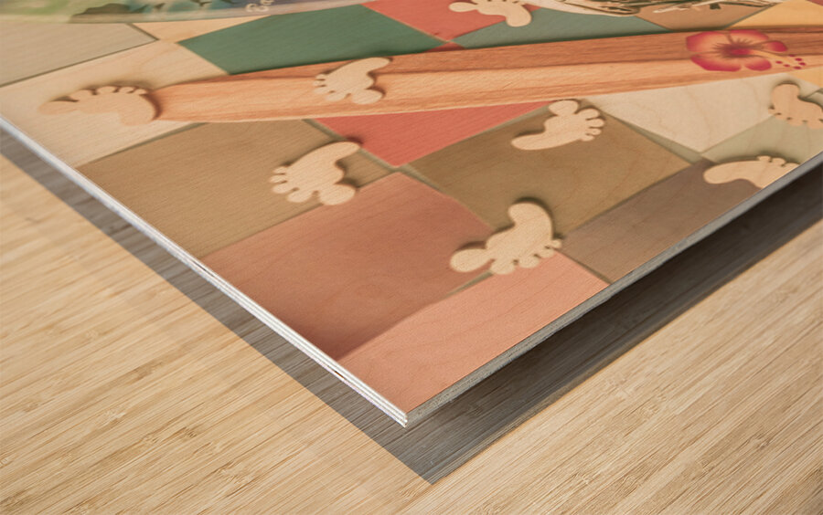 Coast Collage Wood print