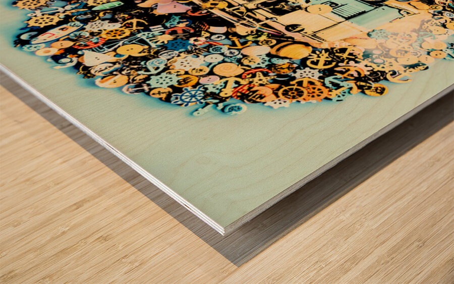 Coasting Around Wood print