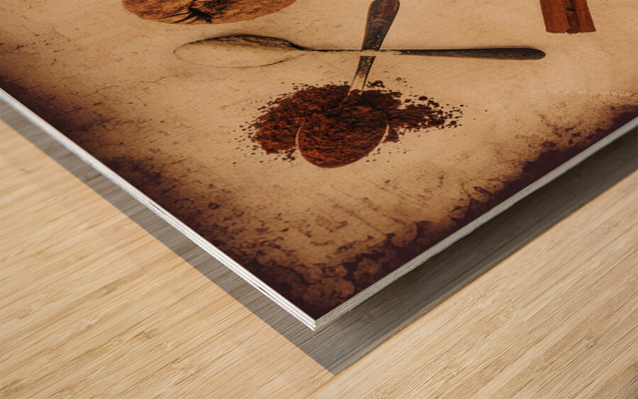 Coffee Hugs Wood print