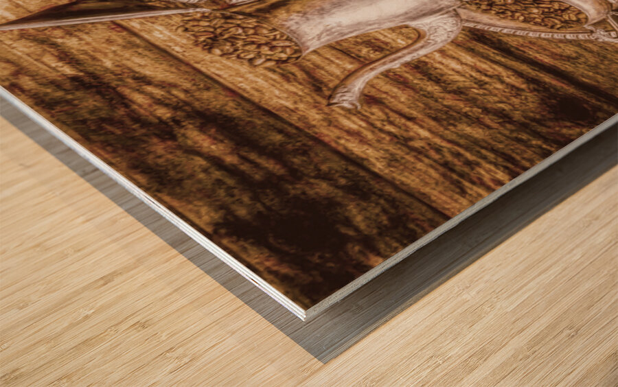 Classic Coffee Making Wood print