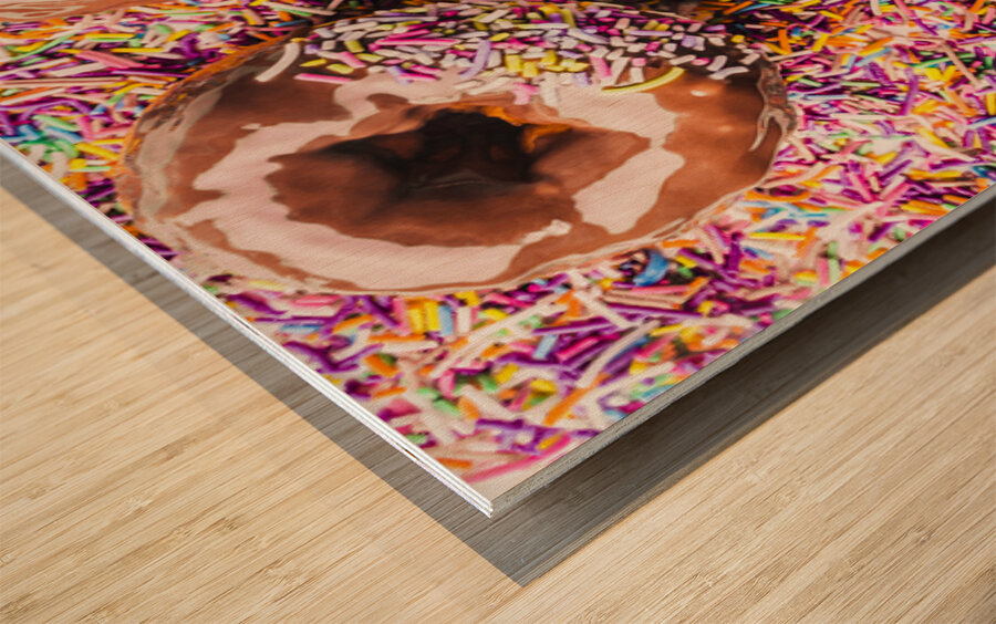 Donut Decorating Wood print