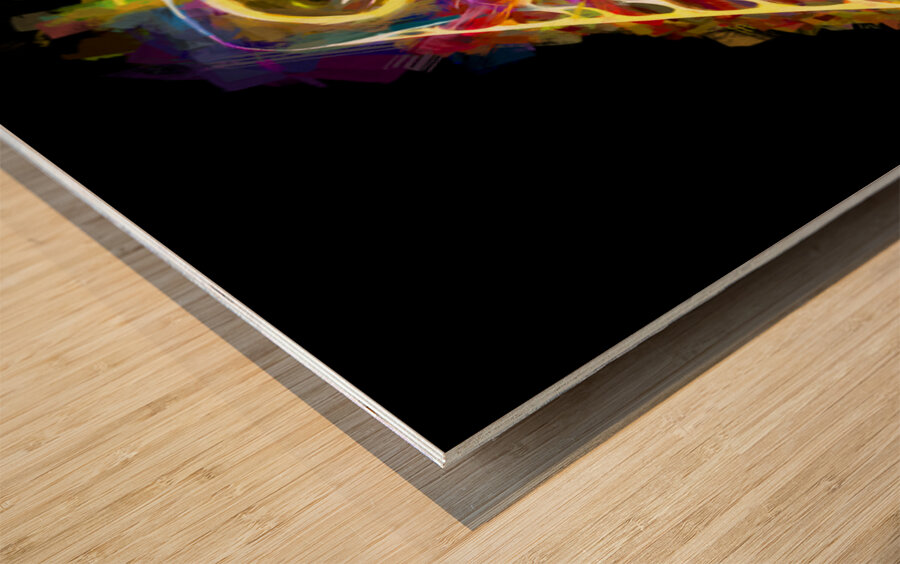 Night Disco At The Roller Rink Wood print