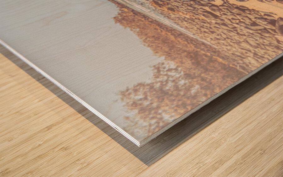 Retro Rocky Dusk Wood print