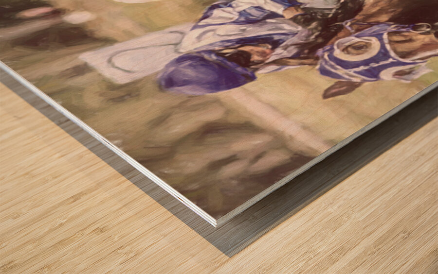 The Final Sprint Wood print