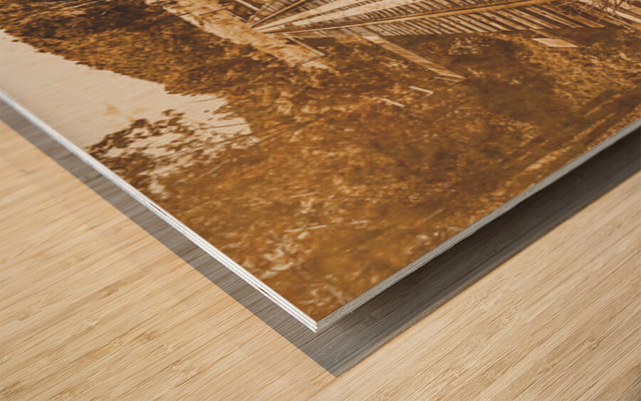 Rusty Rail Wood print