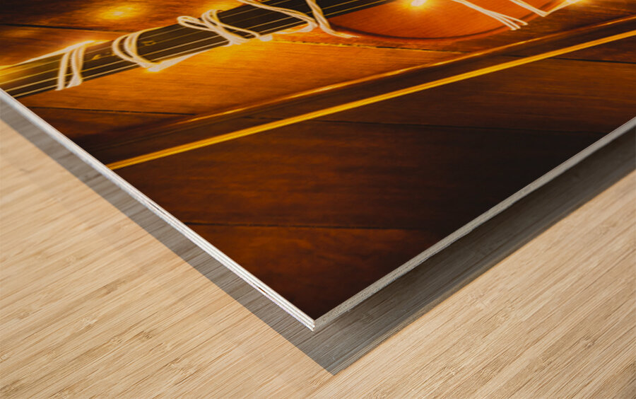 Playing Fiddle Wood print