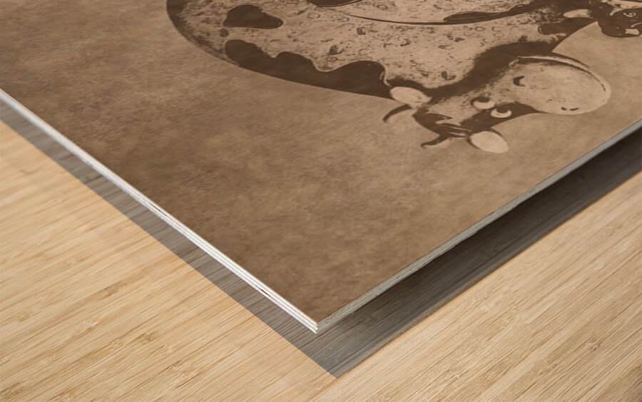 Old Figurine Farm Wood print