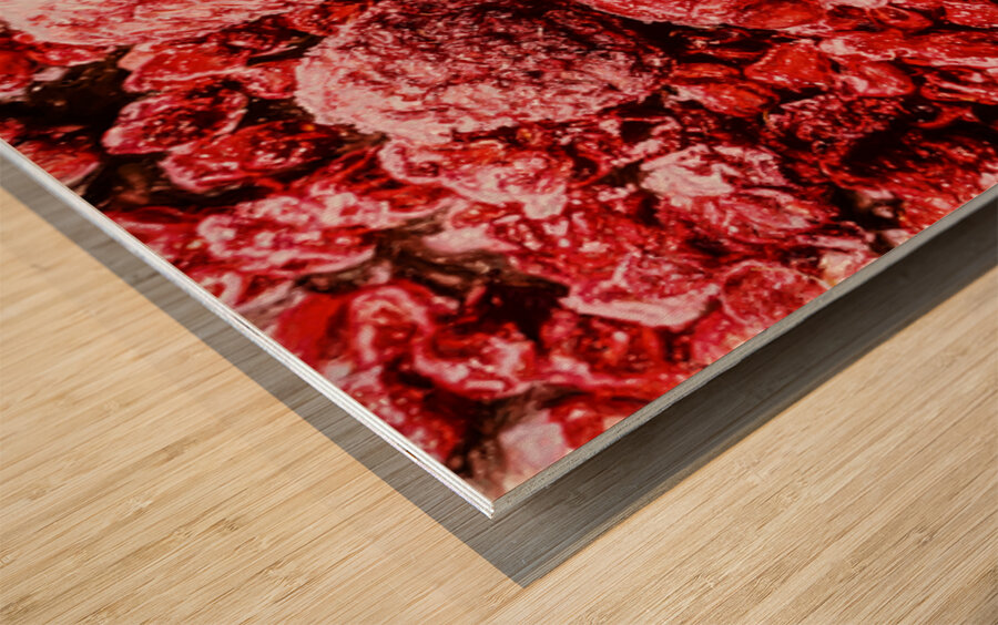 Frozen Raspberries Wood print