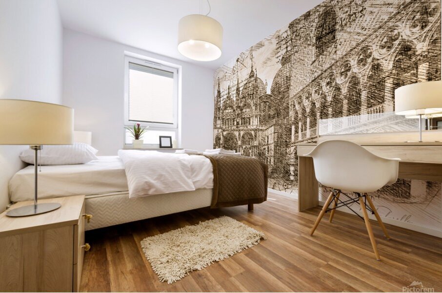 Architectural Drawings St Marc s Venice Mural print