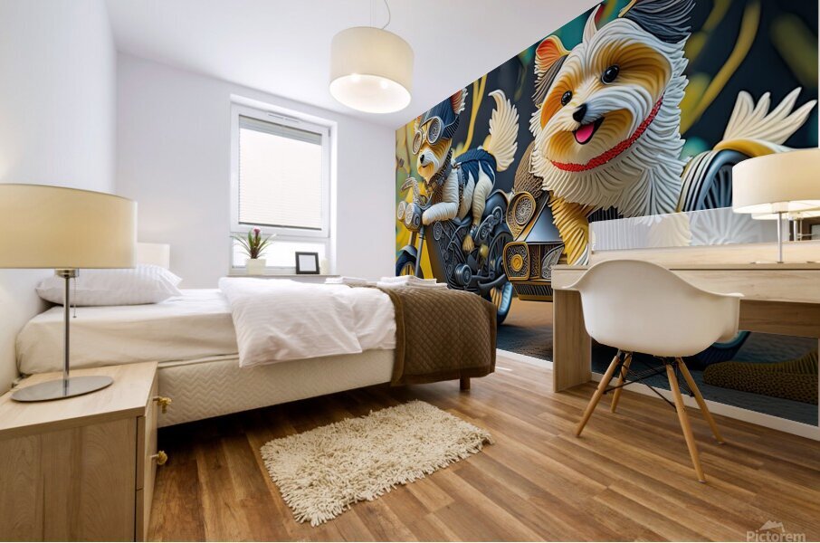 Groovy Motorcycle 1 4 Mural print