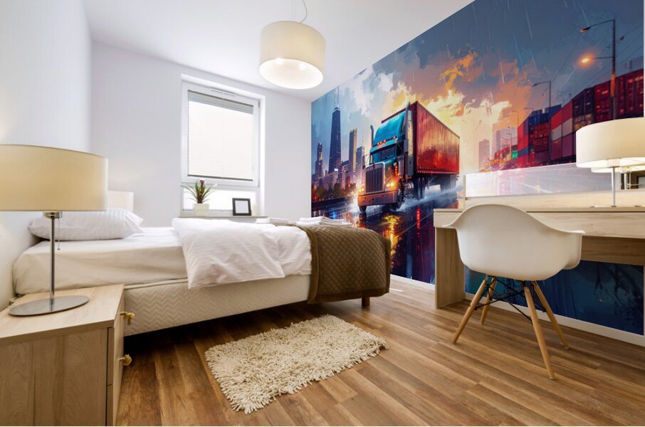 Chicago Trucking Scene 2 Mural print