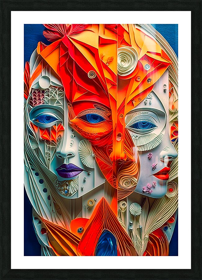 Abstract Women faces 4 Picture Frame print