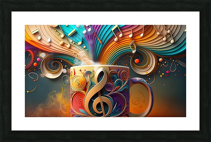 Morning Coffee and Music 5 Picture Frame print