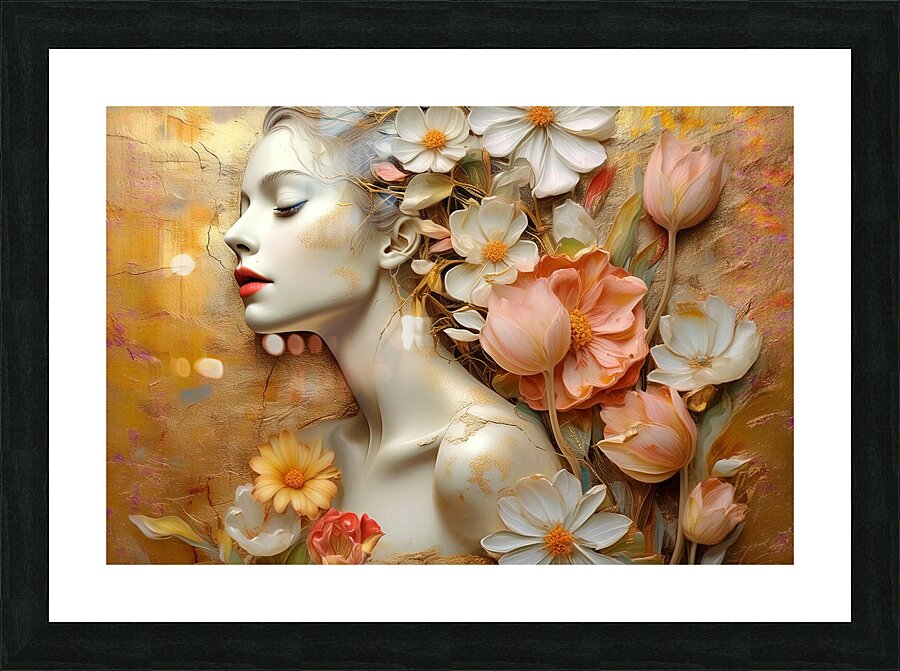Art Deco Womans Face 3 Picture Frame print