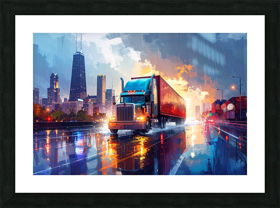 Chicago Trucking Scene 2 Picture Frame print
