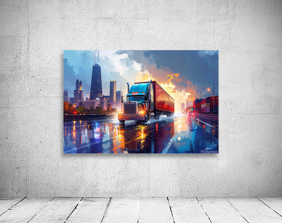 Chicago Trucking Scene 2 Wall Preview