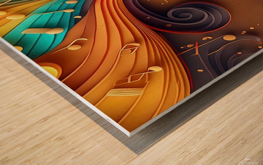 Morning Coffee and Music 2 Wood print