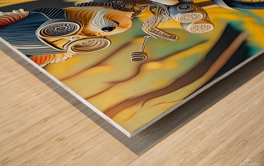 Groovy Motorcycle 1 4 Wood print