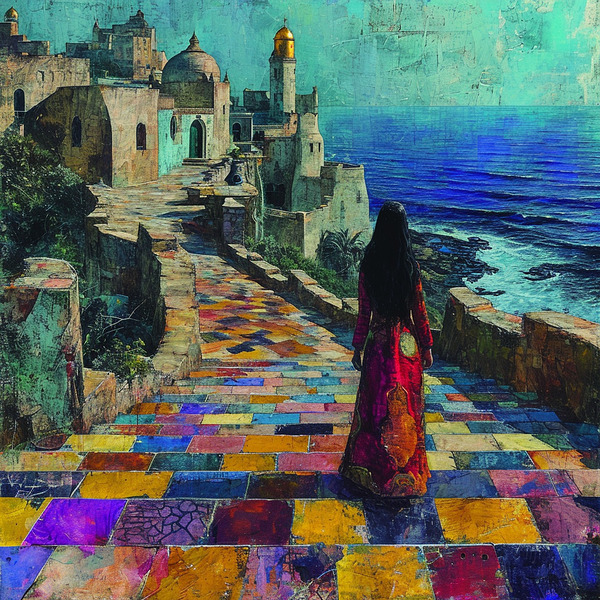 Ocean Gaze: Large Acrylic Art Deco Wall Art by Design Delight Digital Download