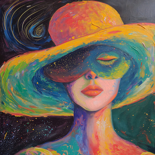 Stellar Hat: Large Acrylic Art Deco Wall Art by Design Delight Digital Download
