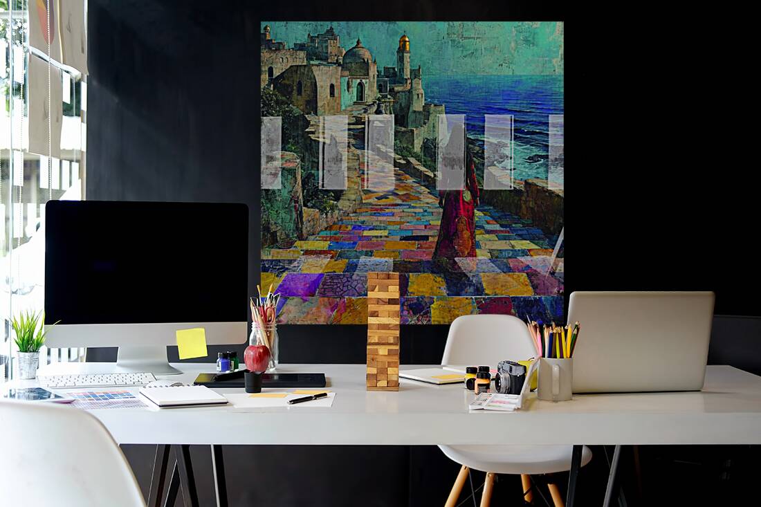 Ocean Gaze: Large Acrylic Art Deco Wall Art by Design Delight Reproduction