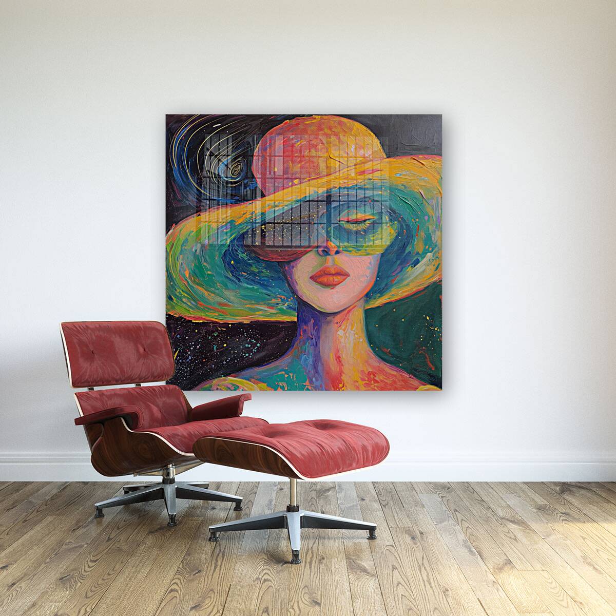 Stellar Hat: Large Acrylic Art Deco Wall Art by Design Delight Reproduction