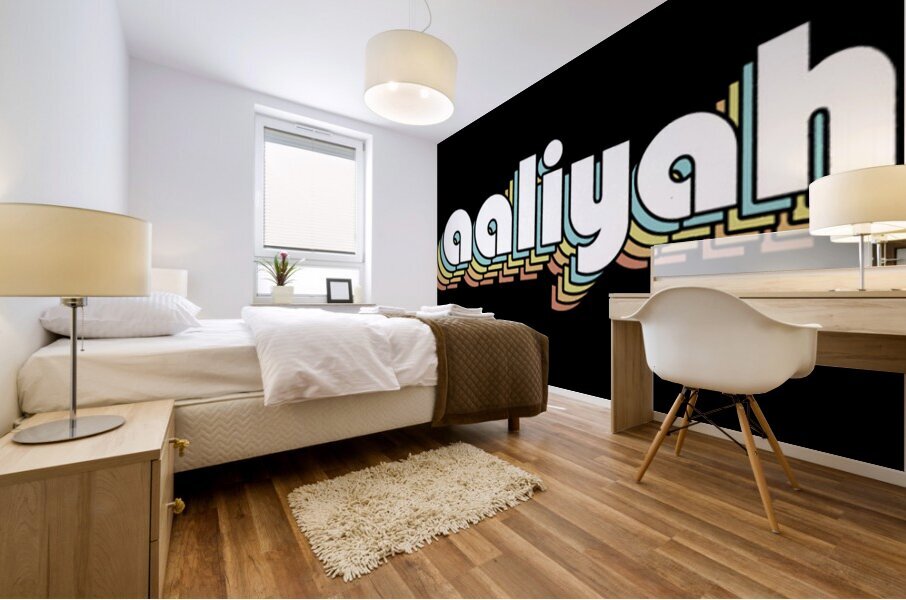 Aaliyah Retro Mural print