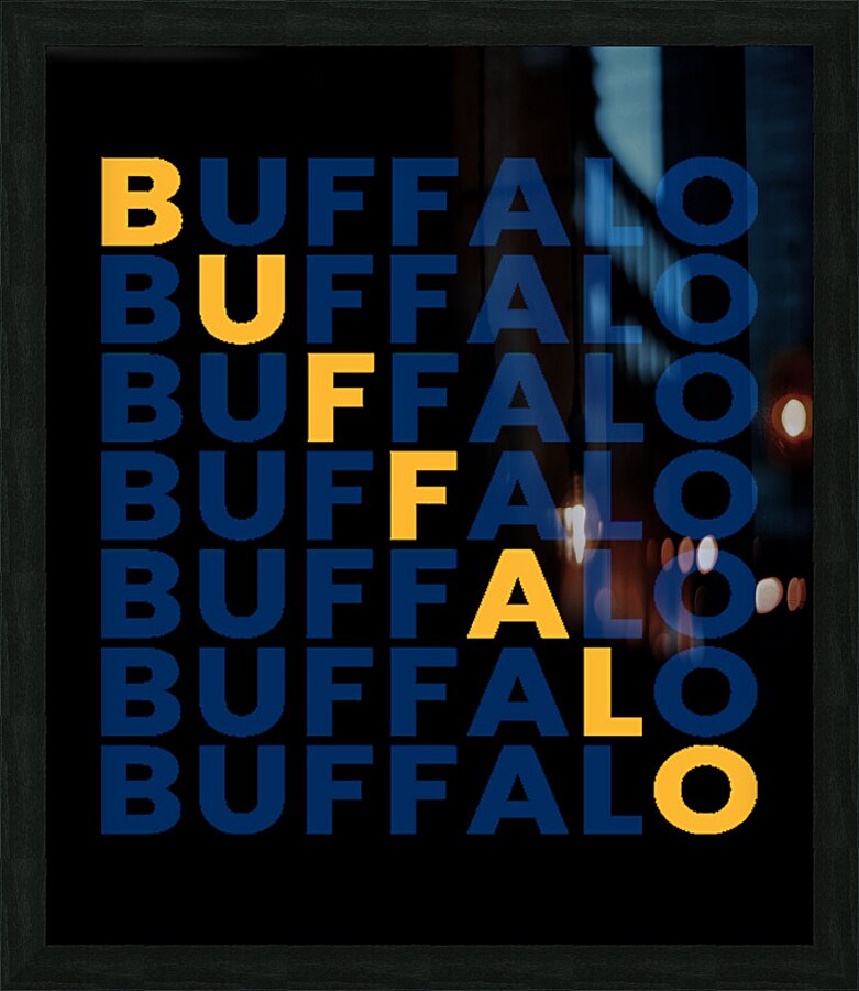 buffalo text Picture Frame print