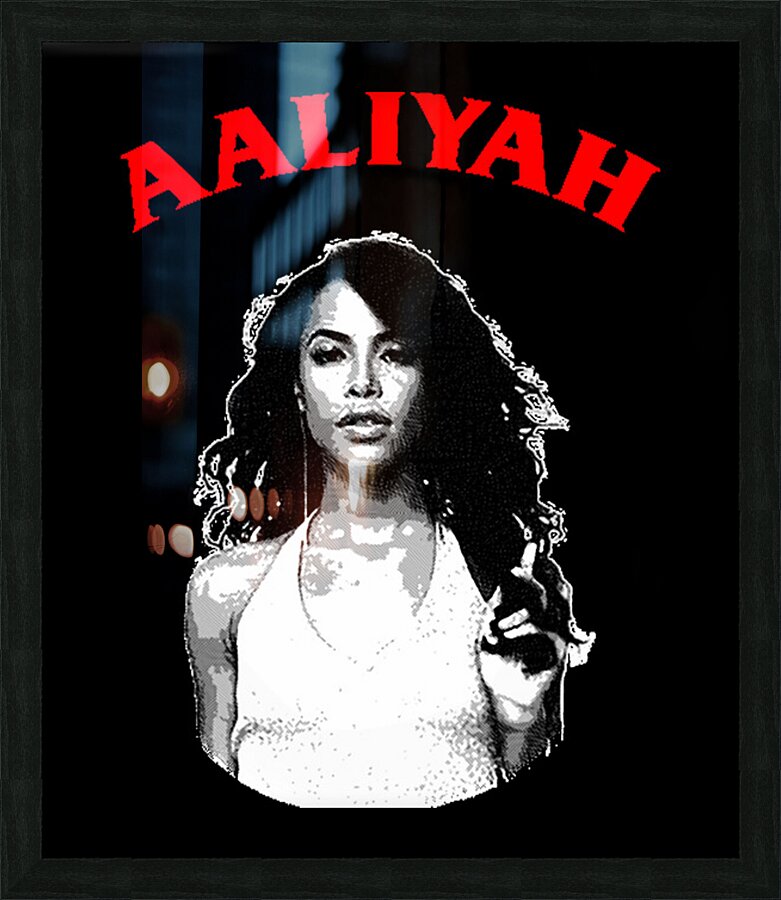Aaliyah Engraving Picture Frame print