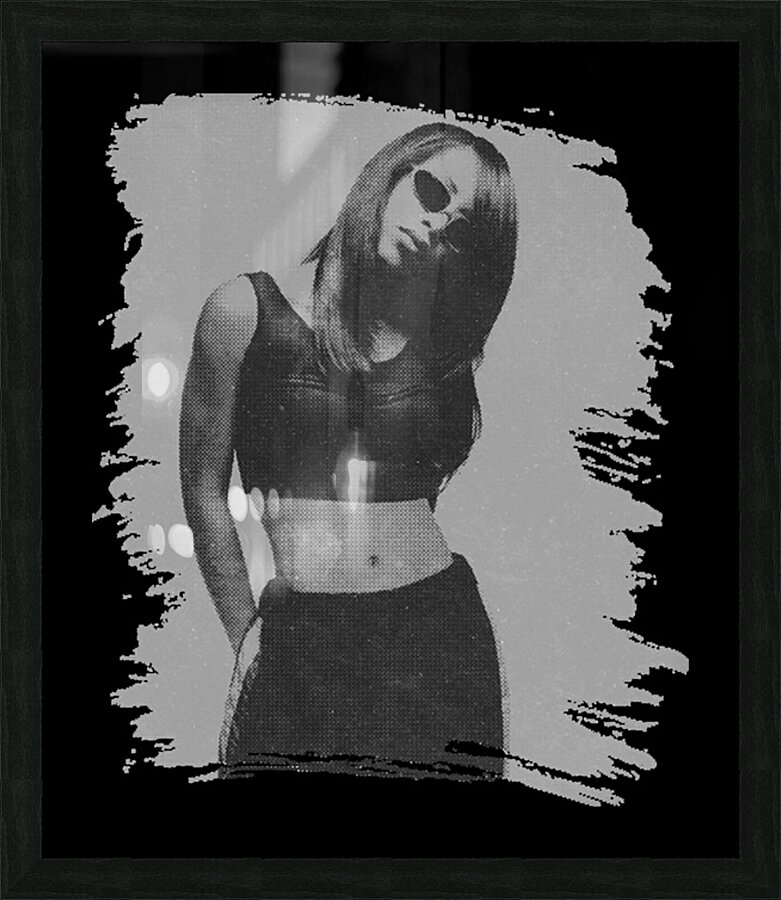 Aaliyah Retro Picture Frame print