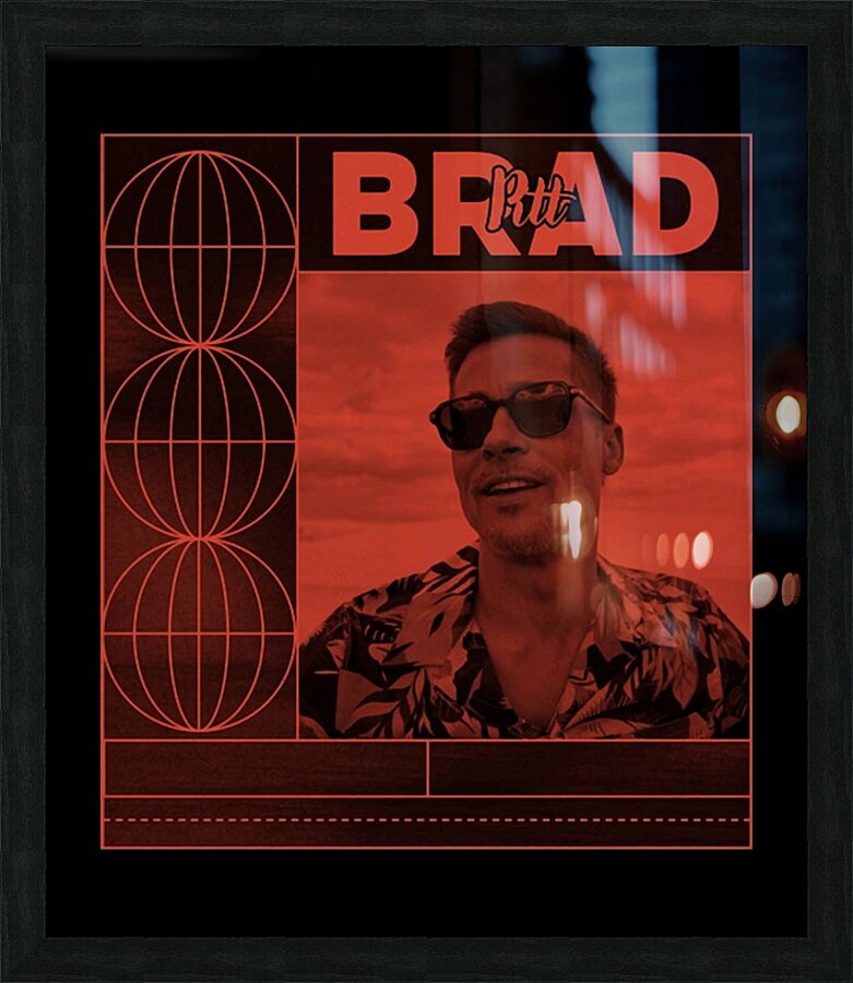 Brad Pitt 25 Picture Frame print