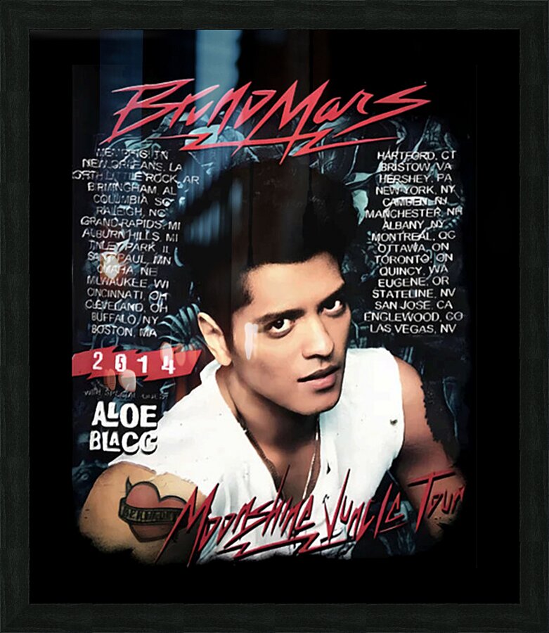 Bruno Mars 21 Picture Frame print