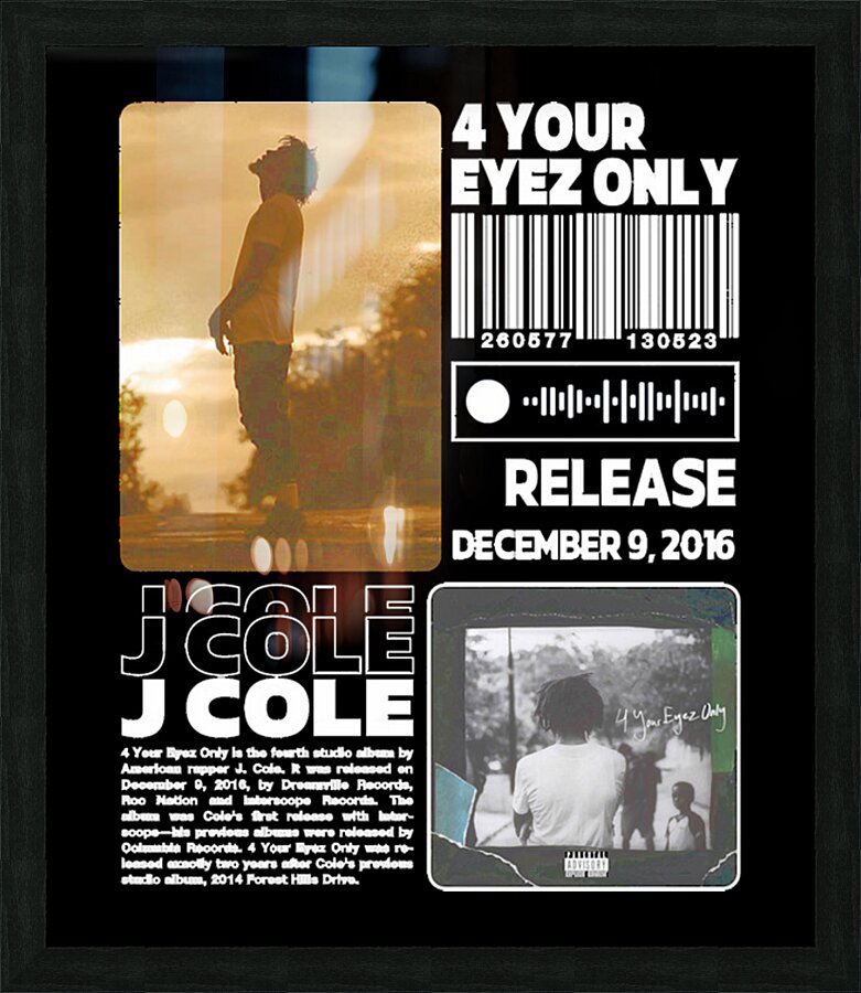 J. Cole 17 Picture Frame print