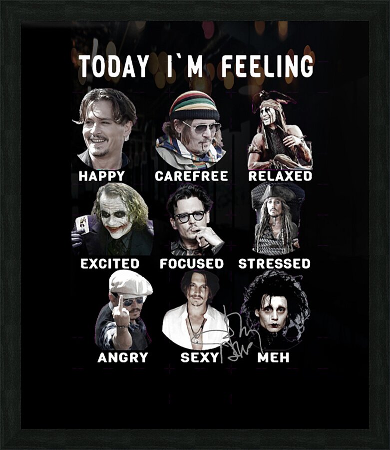 Johnny Depp 9 Picture Frame print