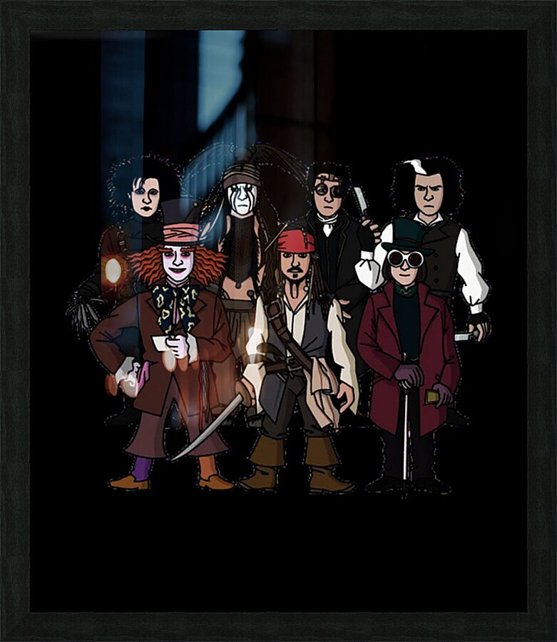 Johnny Depp 7 Picture Frame print